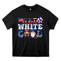 Black Red white cool with gnomies 4th of july Heavy Core Tee - HowdyJamesFarm