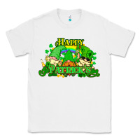 White St. Patrick's Day gnomes Classic Tee - HowdyJamesFarm