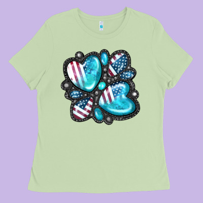 American Gemstone Ladies Tee Designed By Fadigitalartstudio