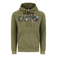 Vintage Olive Happy Easter Vintage Hoodie - CowhideDigitalArt