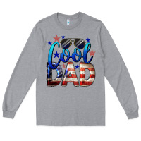 Heather Grey Cool American Dad 4th of July Long Sleeve Tee - LillyAllenDesigns