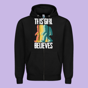 Bigfoot T  Shirt Bigfoot   This Girl Believes T  Shirt Zipper Hoodie Designed By Designefamous