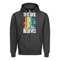 Charcoal Heather bigfoot t  shirt bigfoot   this girl believes t  shirt Zipper Hoodie - DesigneFamous