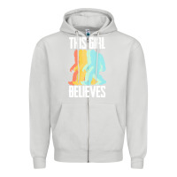 Dove Grey bigfoot t  shirt bigfoot   this girl believes t  shirt Zipper Hoodie - DesigneFamous