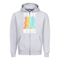 Heather Grey bigfoot t  shirt bigfoot   this girl believes t  shirt Zipper Hoodie - DesigneFamous