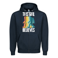 Navy bigfoot t  shirt bigfoot   this girl believes t  shirt Zipper Hoodie - DesigneFamous