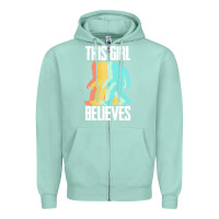 Seafoam bigfoot t  shirt bigfoot   this girl believes t  shirt Zipper Hoodie - DesigneFamous