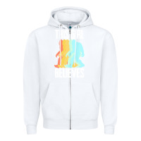 White bigfoot t  shirt bigfoot   this girl believes t  shirt Zipper Hoodie - DesigneFamous
