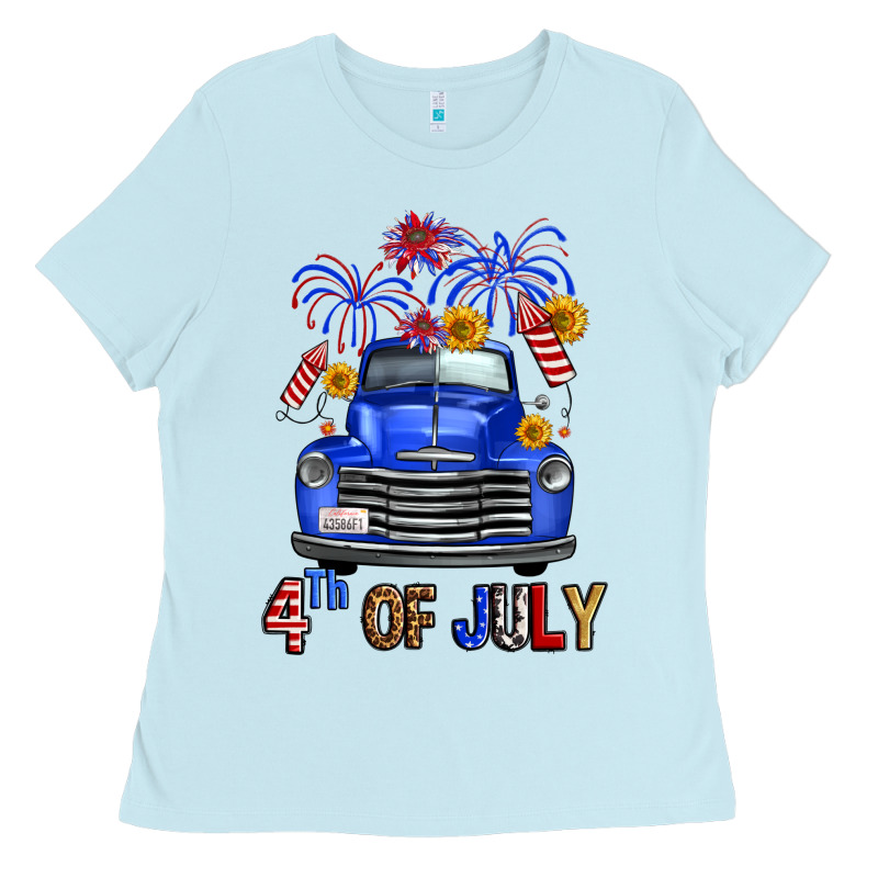 Western Fourth Of July Truck Ladies Tee by FaDigitalArtStudio | Teevron