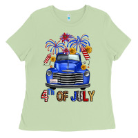Matcha Western Fourth Of July Truck Ladies Tee - FaDigitalArtStudio