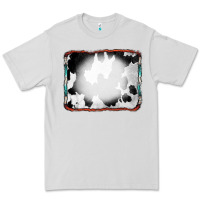 Dove Grey Cowhide Background with Bleach Serape Frame Premium Tee - CowCowDesign