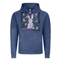 Vintage Denim Happy Easter Vintage Hoodie - CowhideDigitalArt