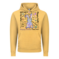 Vintage Mustard Happy Easter Vintage Hoodie - CowhideDigitalArt