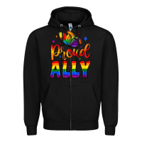 Black proud ally Zipper Hoodie - JahusDesignShop