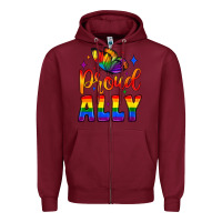 Burgundy proud ally Zipper Hoodie - JahusDesignShop