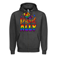 Charcoal Heather proud ally Zipper Hoodie - JahusDesignShop