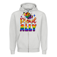 Dove Grey proud ally Zipper Hoodie - JahusDesignShop