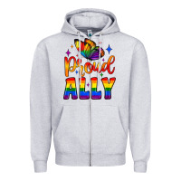 Heather Grey proud ally Zipper Hoodie - JahusDesignShop