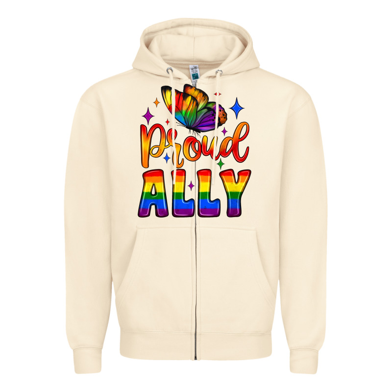Proud Ally Zipper Hoodie by JahusDesignShop | Teevron