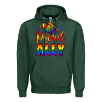 Sports Green proud ally Zipper Hoodie - JahusDesignShop