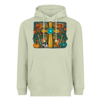 Matcha Fall Gemstone Cross Heavyweight Hoodie - RanaPortraitStore