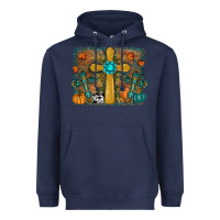 Navy Fall Gemstone Cross Heavyweight Hoodie - RanaPortraitStore