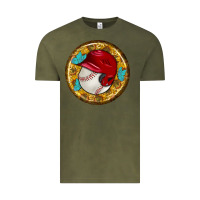Vintage Olive baseball with sunflower round earrings Vintage Tee - BundleAndBundleShop