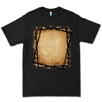 Black Burlap and Leopard  Black Frame Premium Tee - CowCowDesign