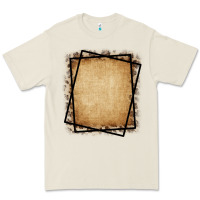 Bone Burlap and Leopard  Black Frame Premium Tee - CowCowDesign
