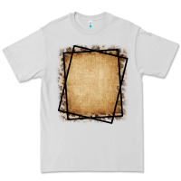 Dove Grey Burlap and Leopard  Black Frame Premium Tee - CowCowDesign
