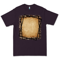 Plum Burlap and Leopard  Black Frame Premium Tee - CowCowDesign