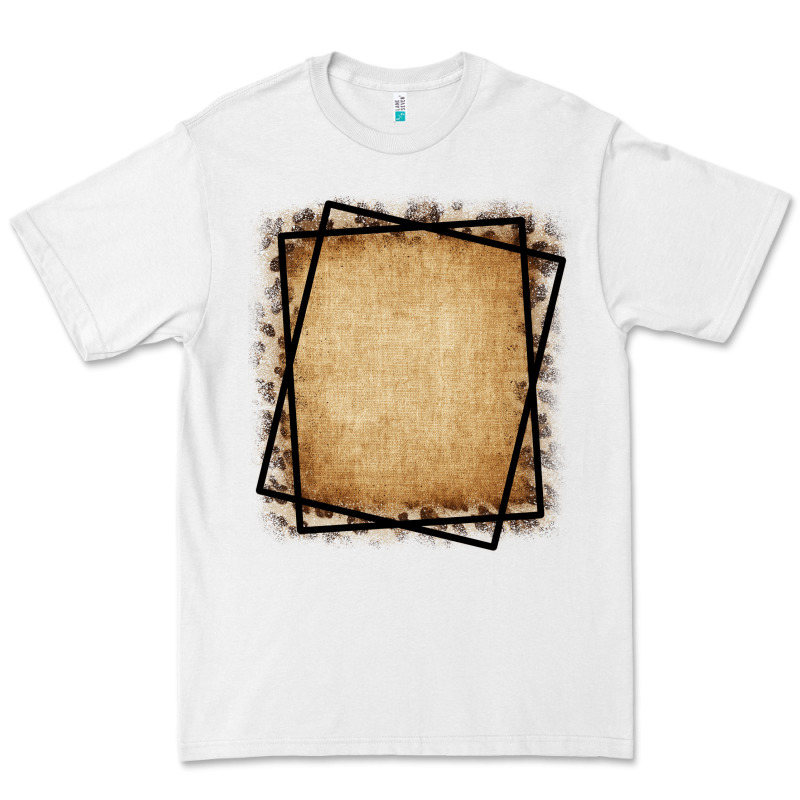 Burlap And Leopard  Black Frame Premium Tee by CowCowDesign | Teevron