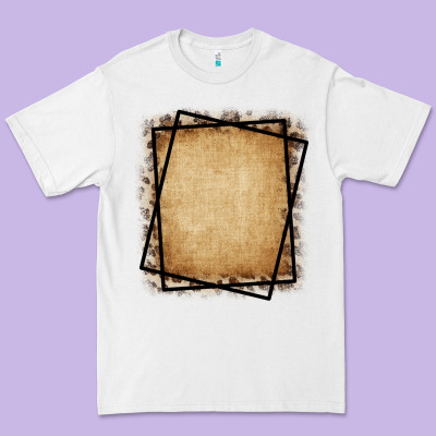 Burlap And Leopard  Black Frame Premium Tee Designed By Cowcowdesign