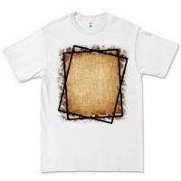 White Burlap and Leopard  Black Frame Premium Tee - CowCowDesign
