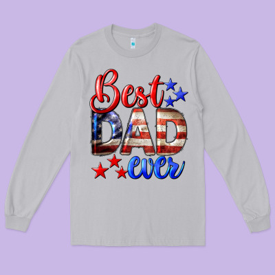 Best Dad Ever 4th Of July Long Sleeve Tee Designed By Lillyallendesigns