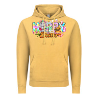 Vintage Mustard Happy Easter Vintage Hoodie - CowhideDigitalArt