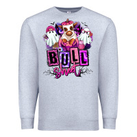 Heather Grey Bull sheet Halloween ghost Heifer Premium Sweatshirt - RanaPortraitStore