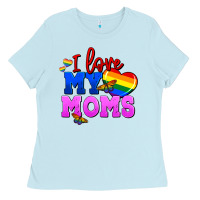 Baby Blue I love my moms Ladies Tee - FaDigitalArtStudio