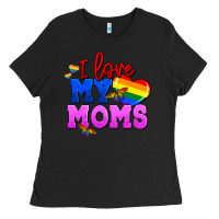 Black I love my moms Ladies Tee - FaDigitalArtStudio