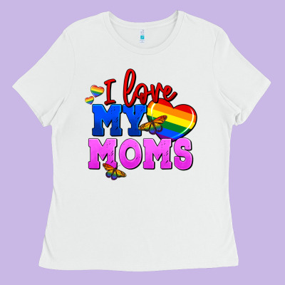 I Love My Moms Ladies Tee Designed By Fadigitalartstudio