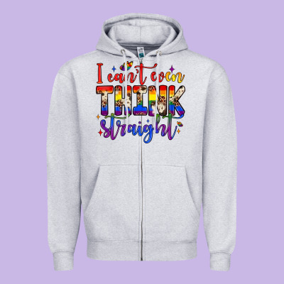 I Can't Even Think Straight Zipper Hoodie Designed By Jahusdesignshop