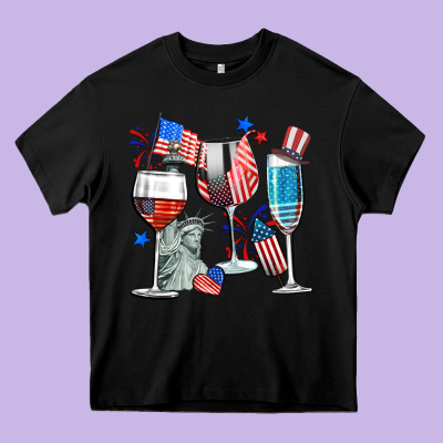 American Wine Heavy Core Tee Designed By Cowgirlartshop