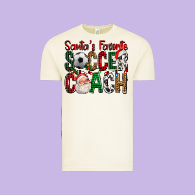 Santa's Favorite Soccer Coach For Christmas Vintage Tee Designed By Fadigitalartstudio