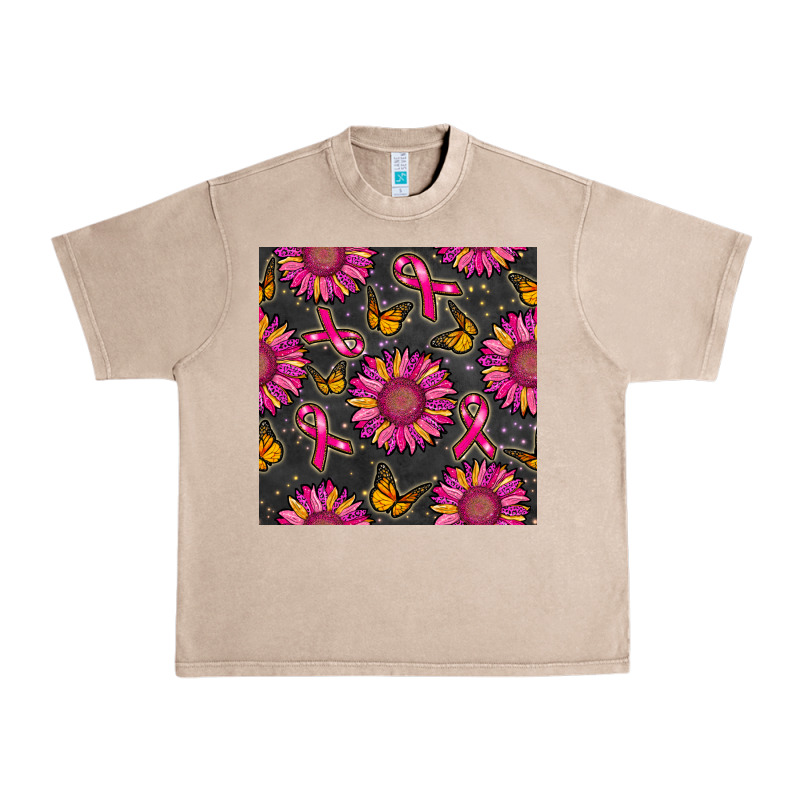 Breast Cancer Sunflower Seamless Pattern Urban Heavy Tee by BundleAndBundleShop | Teevron