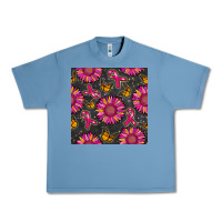 Pebble Blue breast cancer sunflower seamless pattern Urban Heavy Tee - BundleAndBundleShop