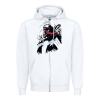 White VENOM ART Zipper Hoodie - DesigneFamous