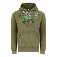 Vintage Olive Happy Easter Vintage Hoodie - CowhideDigitalArt
