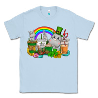 Dusty Blue St. Patrick's Hippopotamus coffee cups Classic Tee - CowGirlArtShop