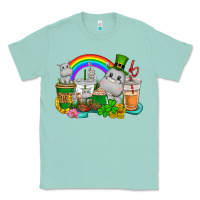 Seafoam St. Patrick's Hippopotamus coffee cups Classic Tee - CowGirlArtShop