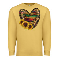 Antique Gold Sunflower Fall Heart Premium Sweatshirt - RanaPortraitStore